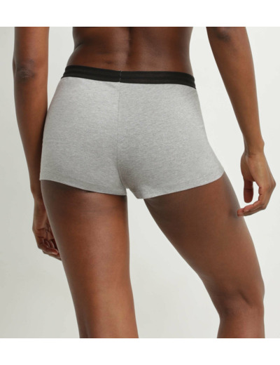 Shorty femme en jersey de coton gris à paillettes Dim Jersey Sparkle