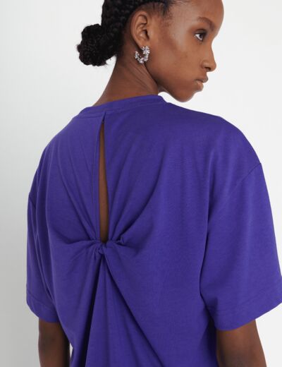 Top Tamira T-shirt noeud au dos violet