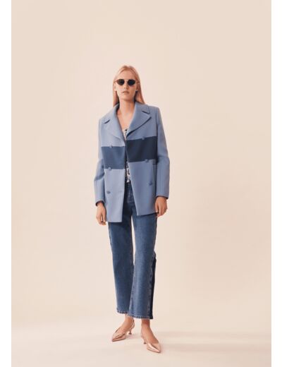 Manteau Marinella-bleu en double coton