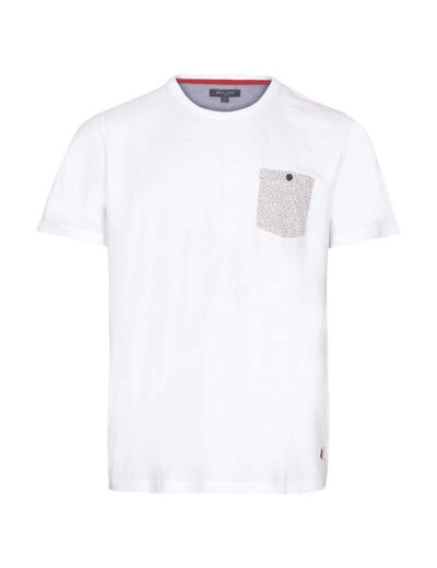 T-shirt Blanc Avec Poche Imprimée